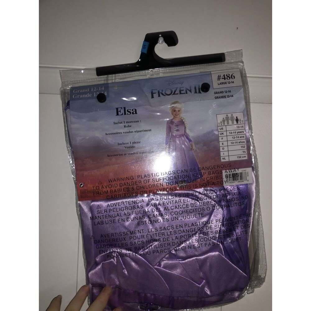 Disney Store Frozen II Elsa Dress Halloween Costume Size L 12-14 Years NWT - Picture 3 of 9